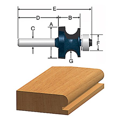 35220 BIT ROUTER EDGE BEADING 1/8IN