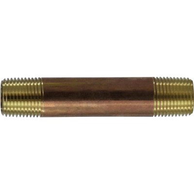 1/2 X 1-1/2 RED BRASS NIPPLE