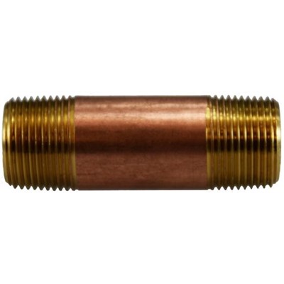 3/4 X CLOSE RED BRASS NIPPLE