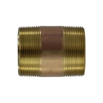 2 X CLOSE RED BRASS NIPPLE