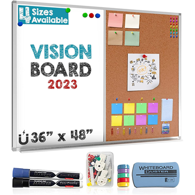 MAG WHITEBOARD CORKBOARD COMBO 48X36