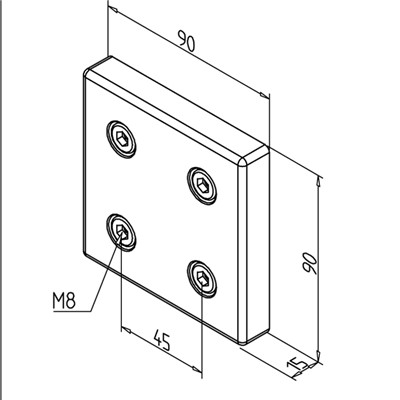 CONNECTING PLATE 90X90