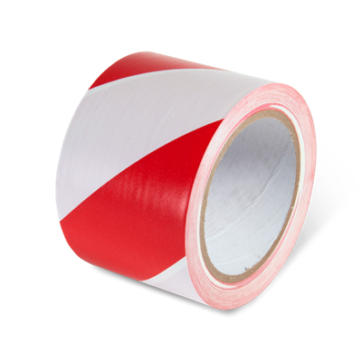 RED/WHITE HAZARD MARKING TAPE (3” X 108’