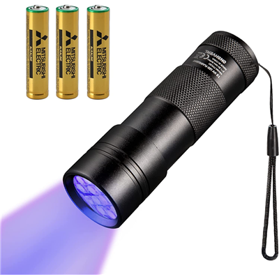 BLACKLIGHT FLASHLIGHT W/BATTERIES