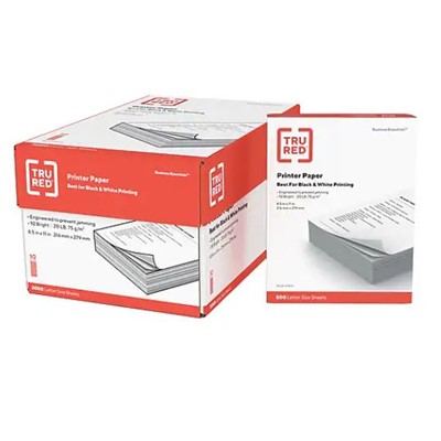 135848 TRU RED PRINTER PAPER WHITE