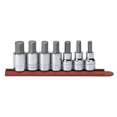 SET SKT HEX BIT SAE 1/2DR 7PC