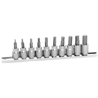 0) 10PC 3/8 DR HEX BIT SKT SET