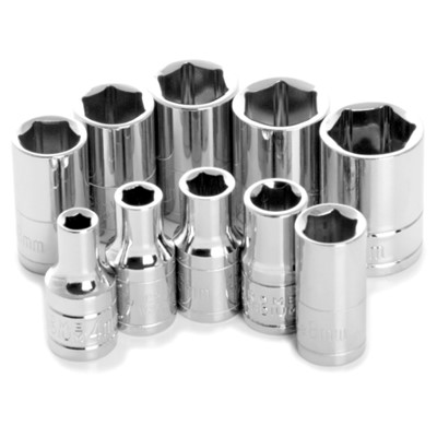 0) 10PC 1/4 DR 6PT MET SOCKET SET