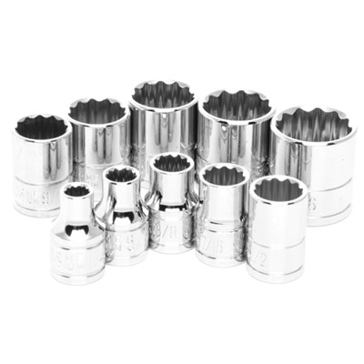 38500 10PC 3/8 DR 12PT SAE SOCKET SET