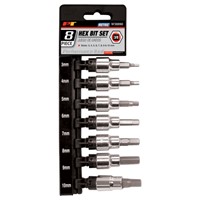 38890 8PC 3/8 DR METRIC HEX BIT SET